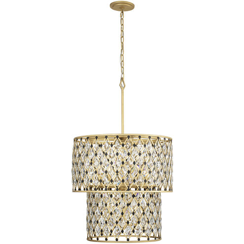 Windsor 7 Light 24.75 inch French Gold and Matte Black Chandelier Ceiling Light