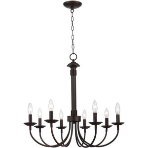 Candle 8 Light 27 inch Rubbed Oil Bronze Chandelier Ceiling Light
