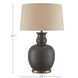 Ultimo 31 inch 150 watt Matte Black and Antique Brass Table Lamp Portable Light