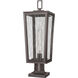 Madison 1 Light 22.88 inch Bronze Outdoor Post Lantern in Waterglass