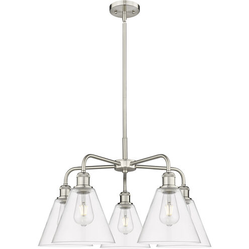 Berkshire 5 Light 26 inch Satin Nickel Chandelier Ceiling Light in Clear