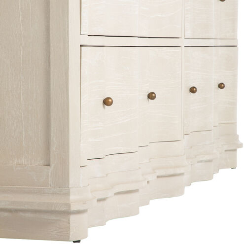 Meredith Textured Cerused White / Stained Brass Dresser
