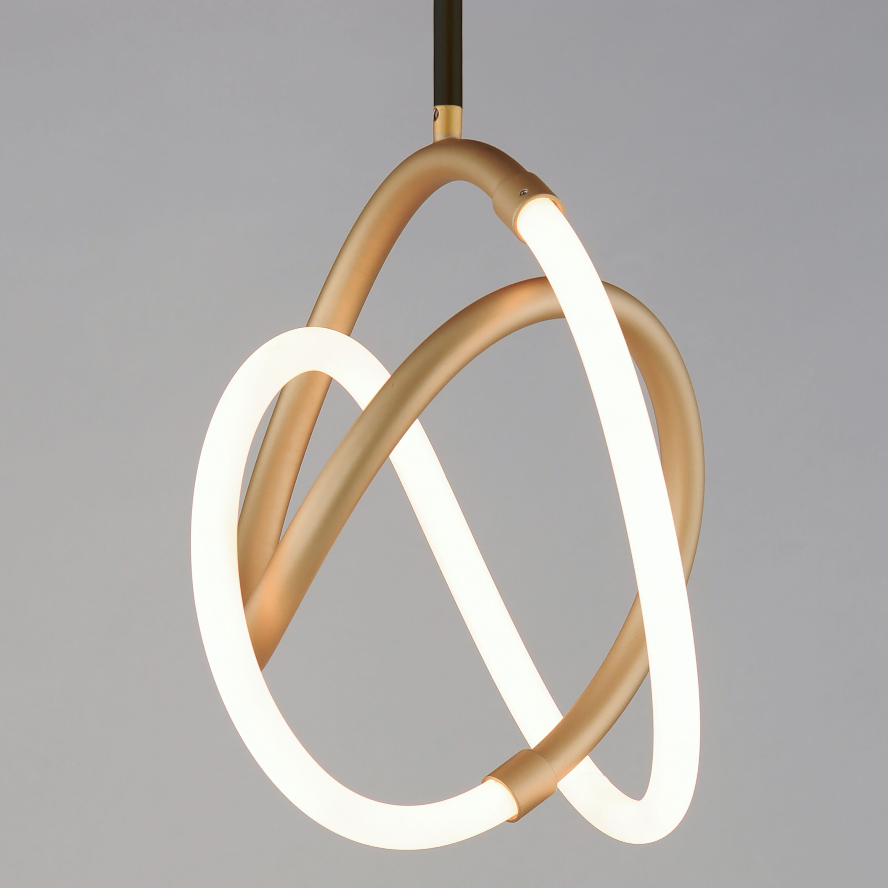 Mobius LED 10.5 inch Black and Gold Mini Pendant Ceiling Light