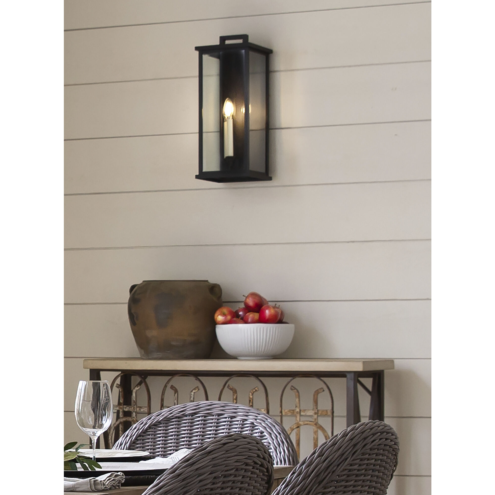 Estate Series Weymouth Outdoor Wall Mount Lantern in Black