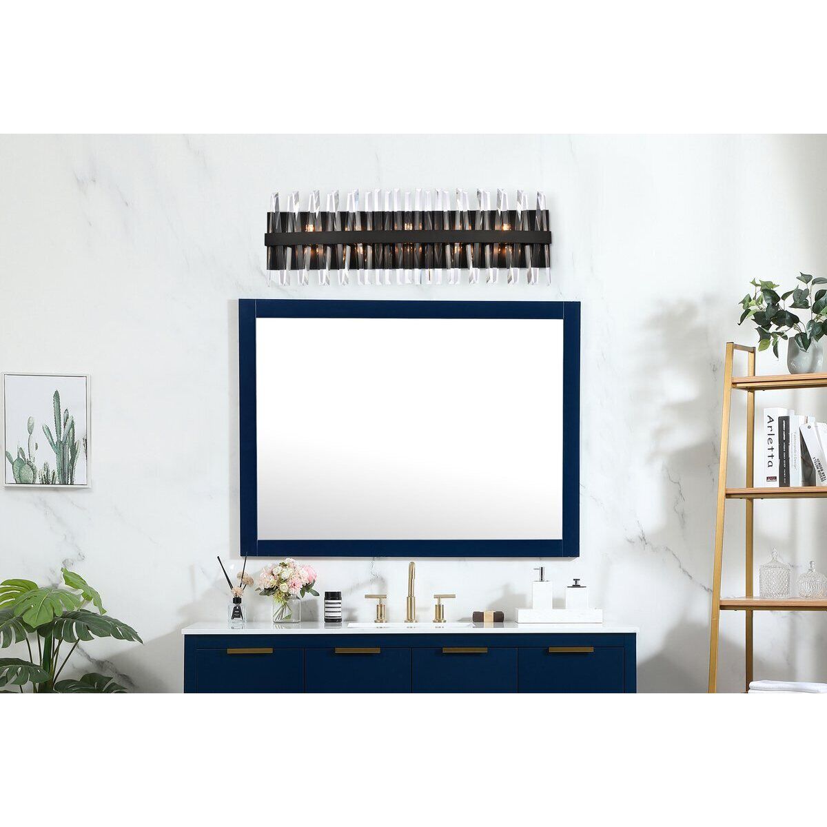 Serephina 10 Light 36 inch Black Bath Sconce Wall Light