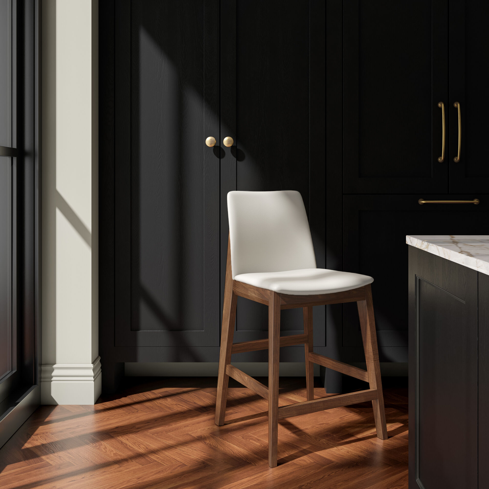 Deco 38.9 inch White Counter Stool