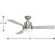 Boston 52 inch Brushed Nickel with Silver Blades Ceiling Fan, Progress LED