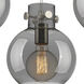 Newton Sphere 5 Light 39.75 inch Brushed Satin Nickel Linear Pendant Ceiling Light in Light Smoke Glass