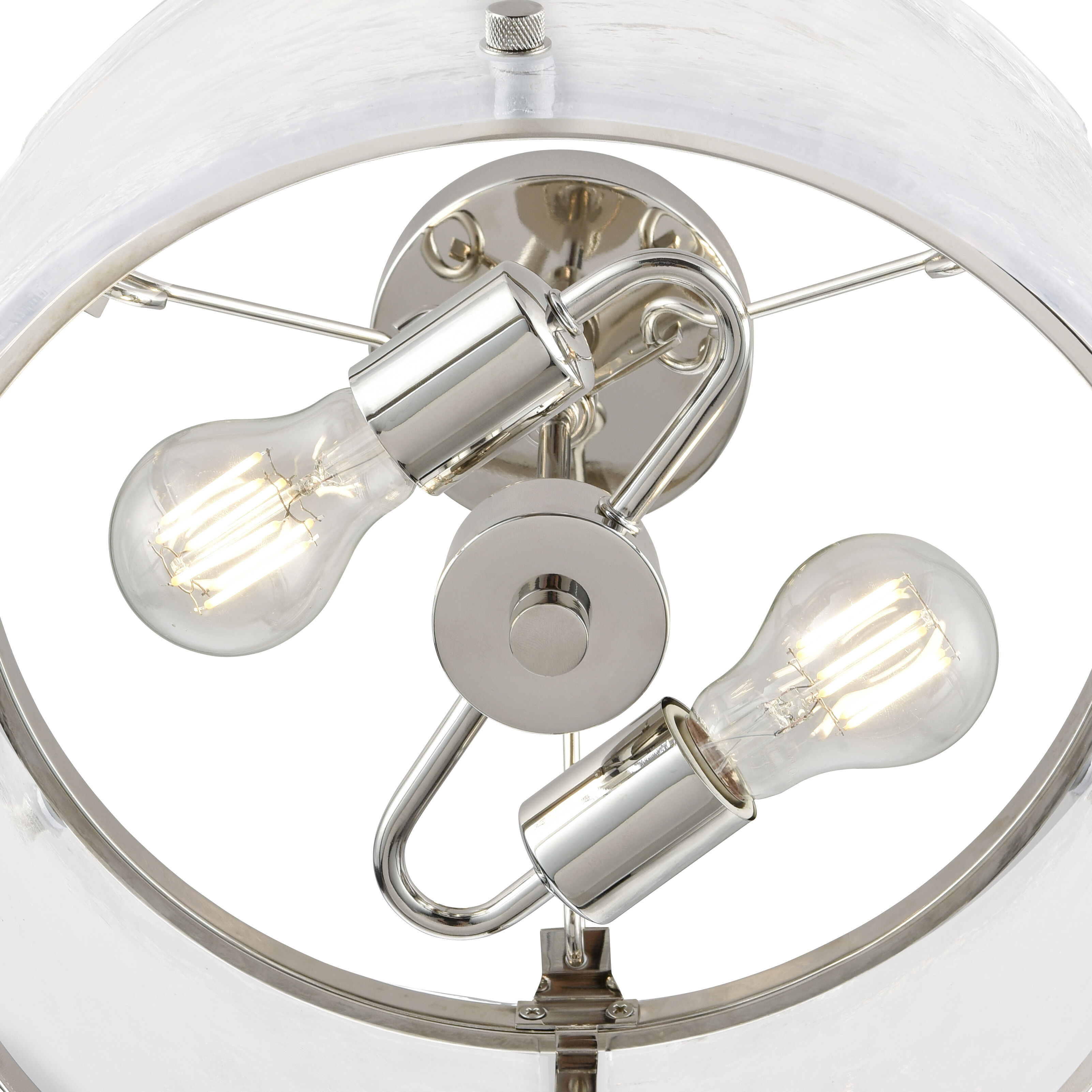 Bennetti 2 Light 14.5 inch Polished Nickel Semi-Flush Mount Ceiling Light