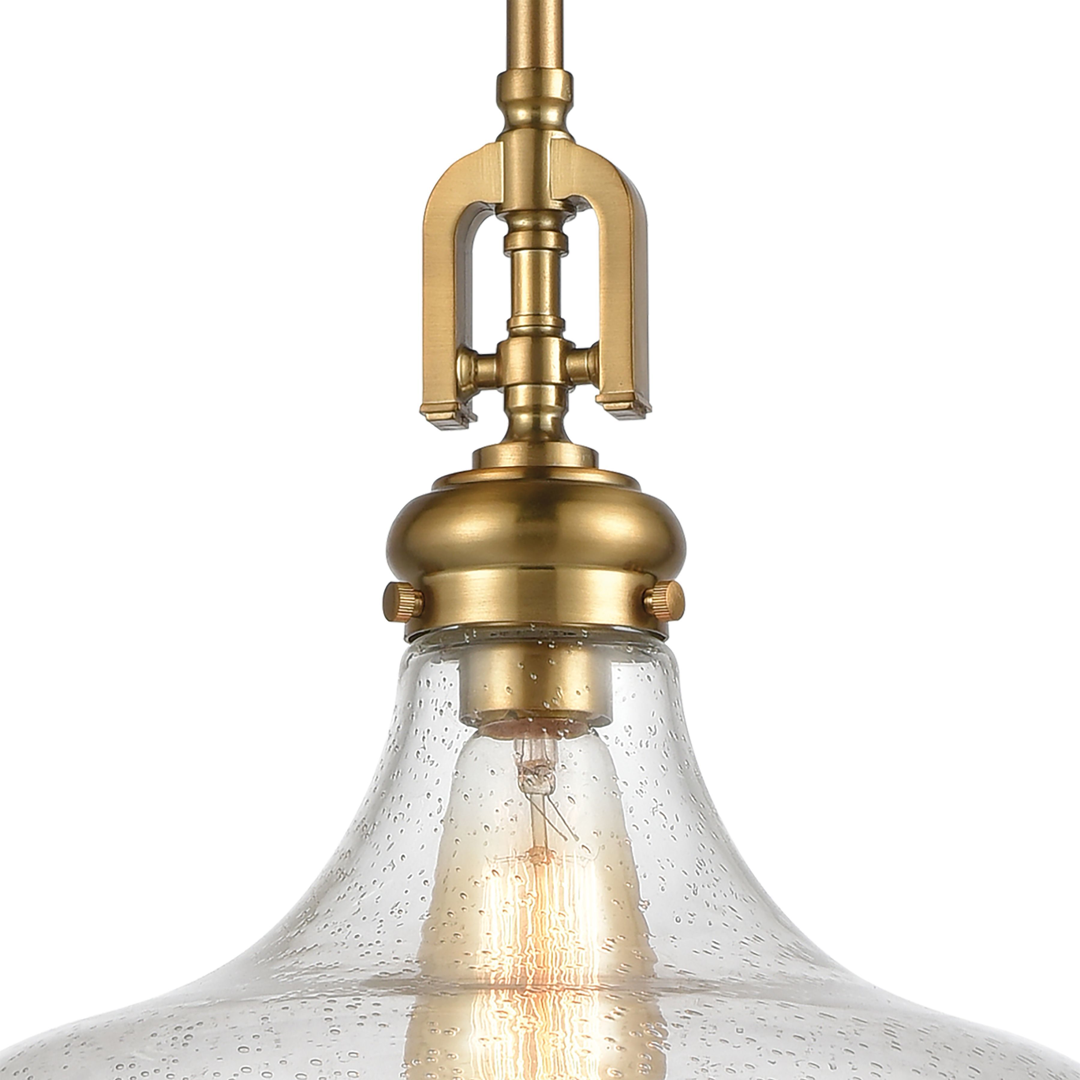 Rutherford 1 Light 15 inch Satin Brass Pendant Ceiling Light