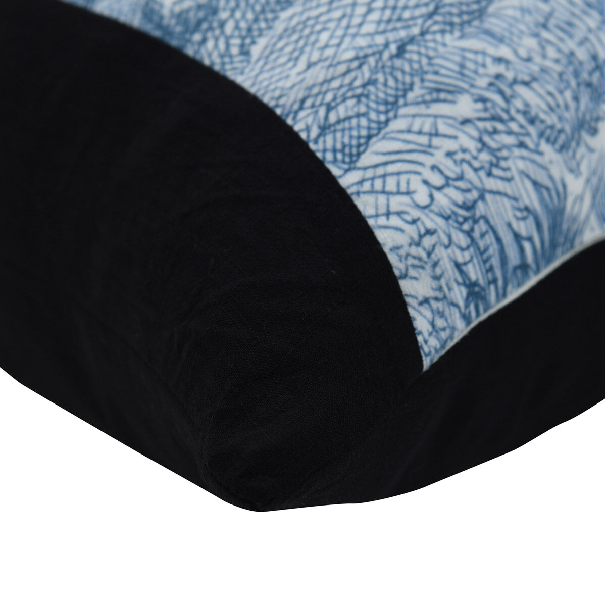 Dann Foley 24 inch White and Black and Blue Decorative Pillow