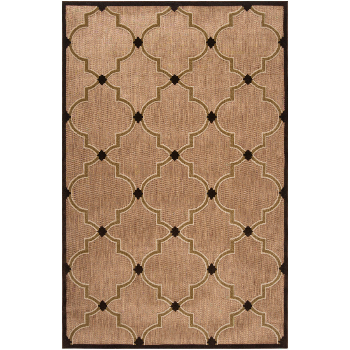 Portera 90 X 60 inch Dark Brown/Beige/Camel/Tan Outdoor Rug, Olefin