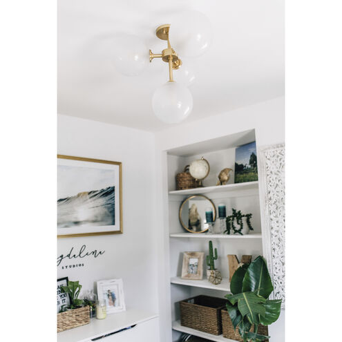 Ashleigh LED 20 inch Aged Brass Semi Flush Ceiling Light