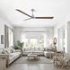 Atlas Alessandra - LK 72 inch Brushed Nickel with Walnut Tone Blades Ceiling Fan