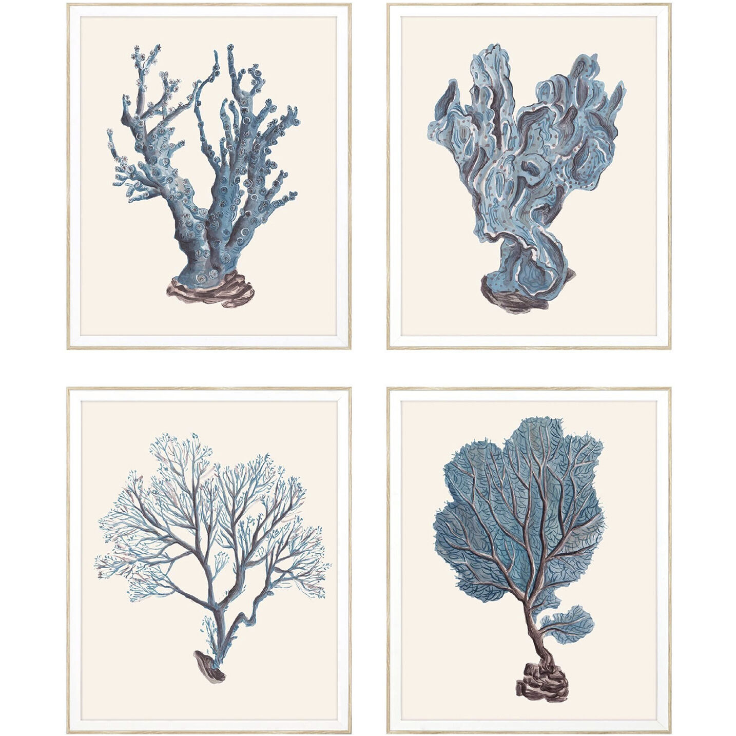 Waterside Blue and Beige and Purple, Framed Art