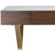 Guilford 54 X 25.5 inch Mahogany with Satin Brass Desk