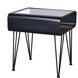 Aaron 24 X 22 inch Graphite Grey and Clear Accent Side Table