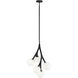 Rami 5 Light 18.25 inch Black Chandelier Ceiling Light in Black and Opal Glass