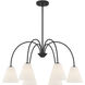 Modern 6 Light 30 inch Matte Black Chandelier Ceiling Light