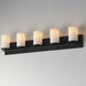 Lateral 5 Light 36 inch Black Bath Vanity Wall Light in Satin White