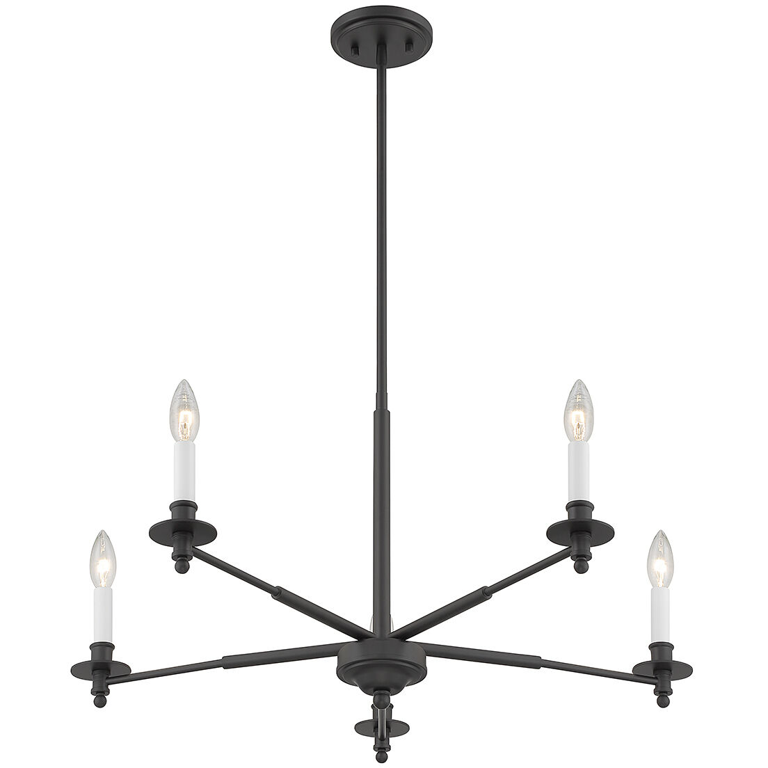 Jasmine 5 Light 30 inch Matte Black Chandelier Ceiling Light, Essentials