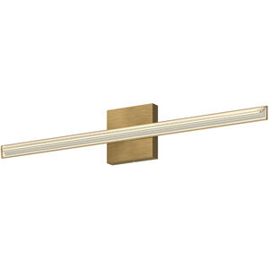 Saphir 34.25 inch Black with Brushed Gold Vanity Light Wall Light
