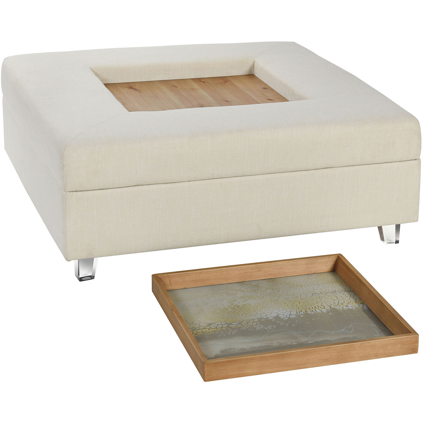 Austin Allen James 37.5 X 37.5 inch Cream and Clear Coffee Table