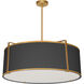 Trapezoid 4 Light 24 inch Gold with Black Pendant Ceiling Light