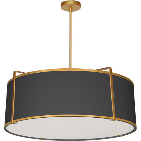 Trapezoid 4 Light 24 inch Gold with Black Pendant Ceiling Light