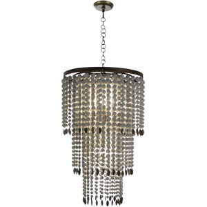 Dolores 4 Light 25.75 inch Antique Grey / Brushed Brass Chandelier Ceiling Light