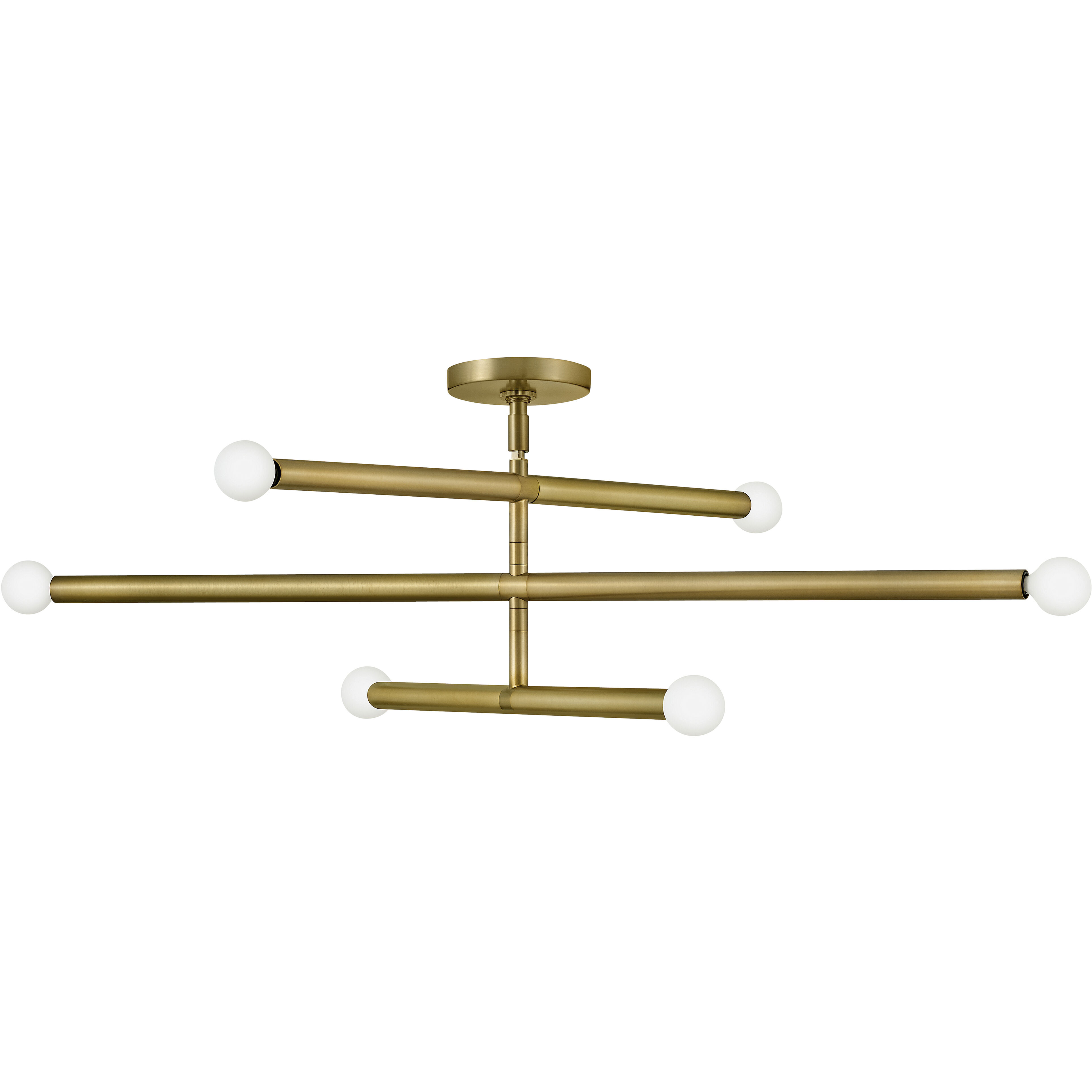 Millie LED 35.75 inch Lacquered Brass Chandelier Ceiling Light, Semi-Flush Mount