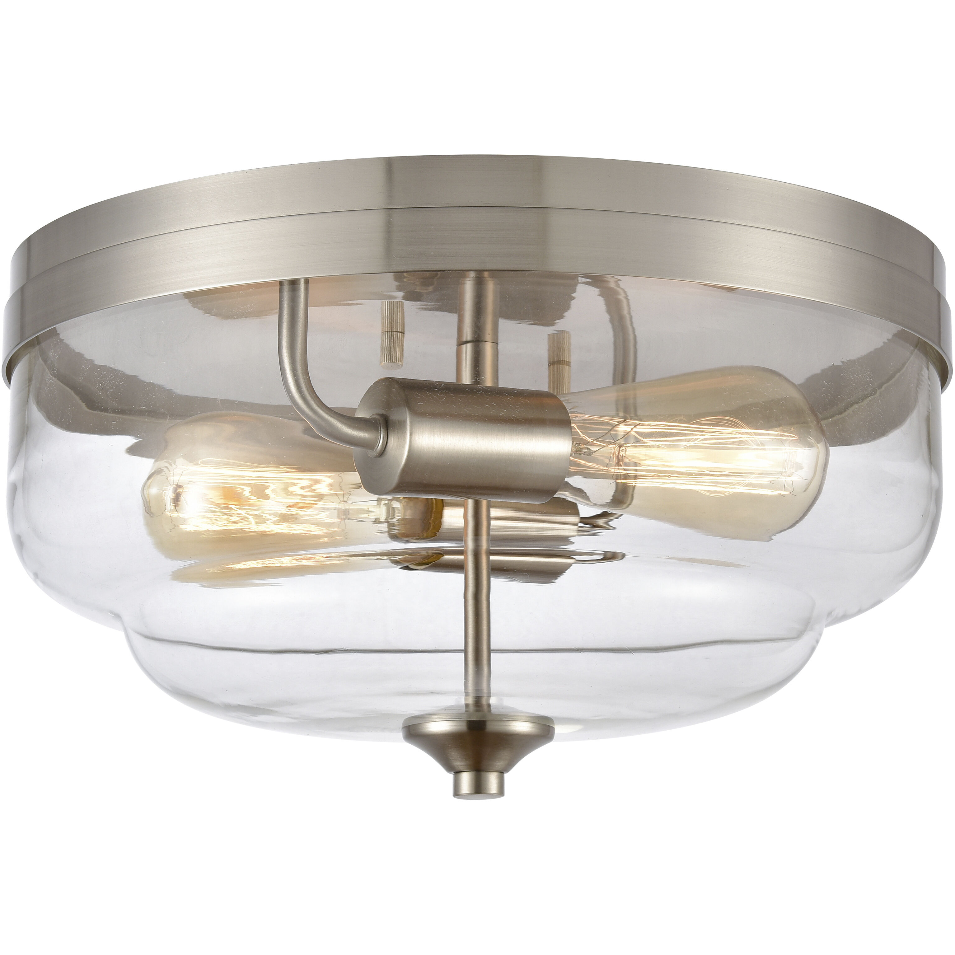 Calistoga 2 Light 13 inch Brushed Nickel Flush Mount Ceiling Light