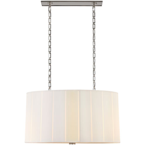 Barbara Barry Perfect Pleat 4 Light 36 inch Polished Nickel Oval Hanging Shade Ceiling Light