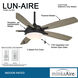 Lun-Aire 54 inch Coal with Seashore Grey Blades Indoor Ceiling Fan in Coal/Seashore Grey