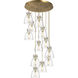 Newton Bell 12 Light 27.25 inch Brushed Brass Multi Pendant Ceiling Light in Seedy Glass