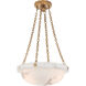 Chapman & Myers Fluted Band 2 Light 18.25 inch Alabaster Chandelier Ceiling Light, Medium