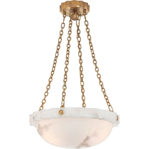 Chapman & Myers Fluted Band 2 Light 18.25 inch Alabaster Chandelier Ceiling Light, Medium