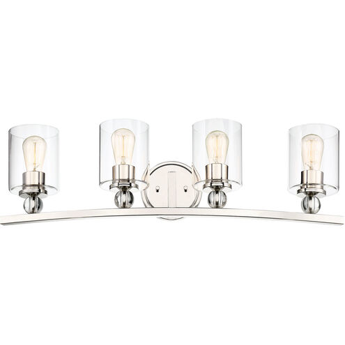 Studio 5 4 Light 33 inch Polished Nickel Bath Light Wall Light