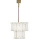Simone LED 48 inch Burnished Gold Chandelier Ceiling Light in Alabaster, Linear & Oval