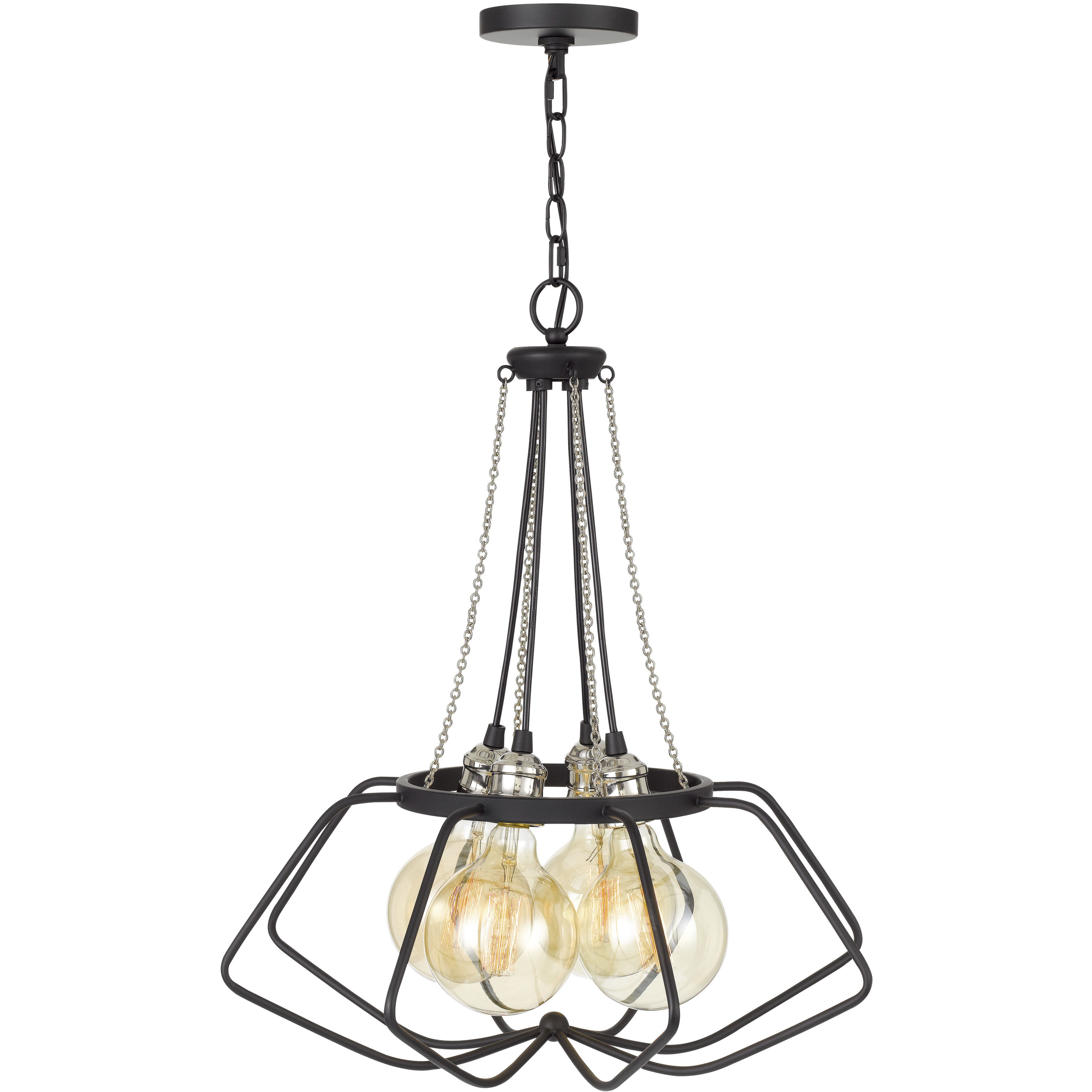 Laude 4 Light 22 inch Black/Chrome Chandelier Ceiling Light