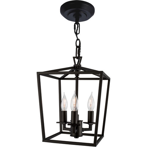 Cage 3 Light 8.5 inch Matte Black Pendant Ceiling Light