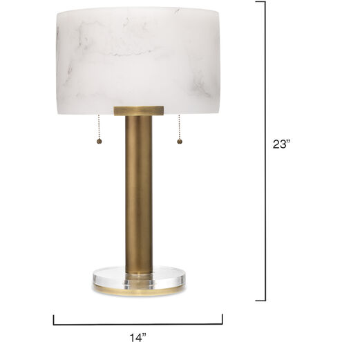 Elancourt 23 inch 40.00 watt White & Antique Brass Table Lamp Portable Light