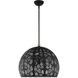 Chantily 3 Light 20 inch Black with Brushed Nickel Accents Pendant Ceiling Light