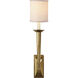French Deco Horn 1 Light 5 inch Hand-Rubbed Antique Brass Sconce Wall Light