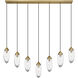 Arden 7 Light 54 inch Rubbed Brass Linear Chandelier Ceiling Light