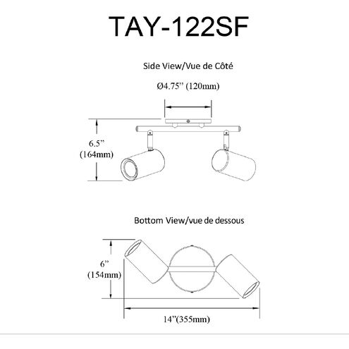 Taylor 3 Light 120 Satin Chrome Track Light Ceiling Light, Fixed Arm