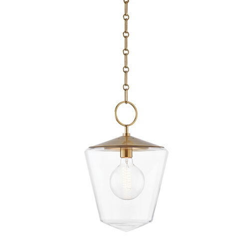 Greene 1 Light 11.75 inch Aged Brass Pendant Ceiling Light