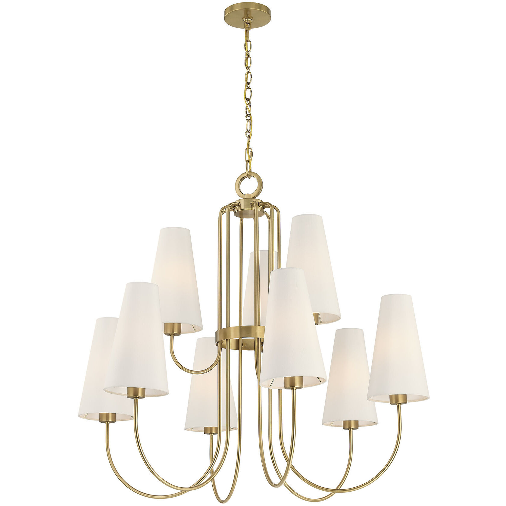 Wilkes 9 Light 36 inch Warm Brass Chandelier Ceiling Light