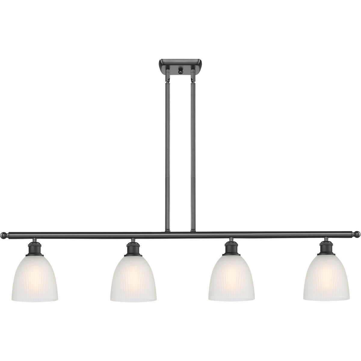 Ballston Castile LED 48 inch Matte Black Island Light Ceiling Light in White Glass, Ballston