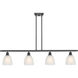 Ballston Castile LED 48 inch Matte Black Island Light Ceiling Light in White Glass, Ballston